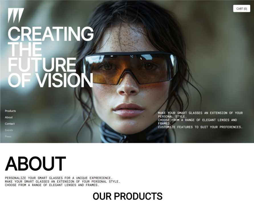 Smart Glasses Website